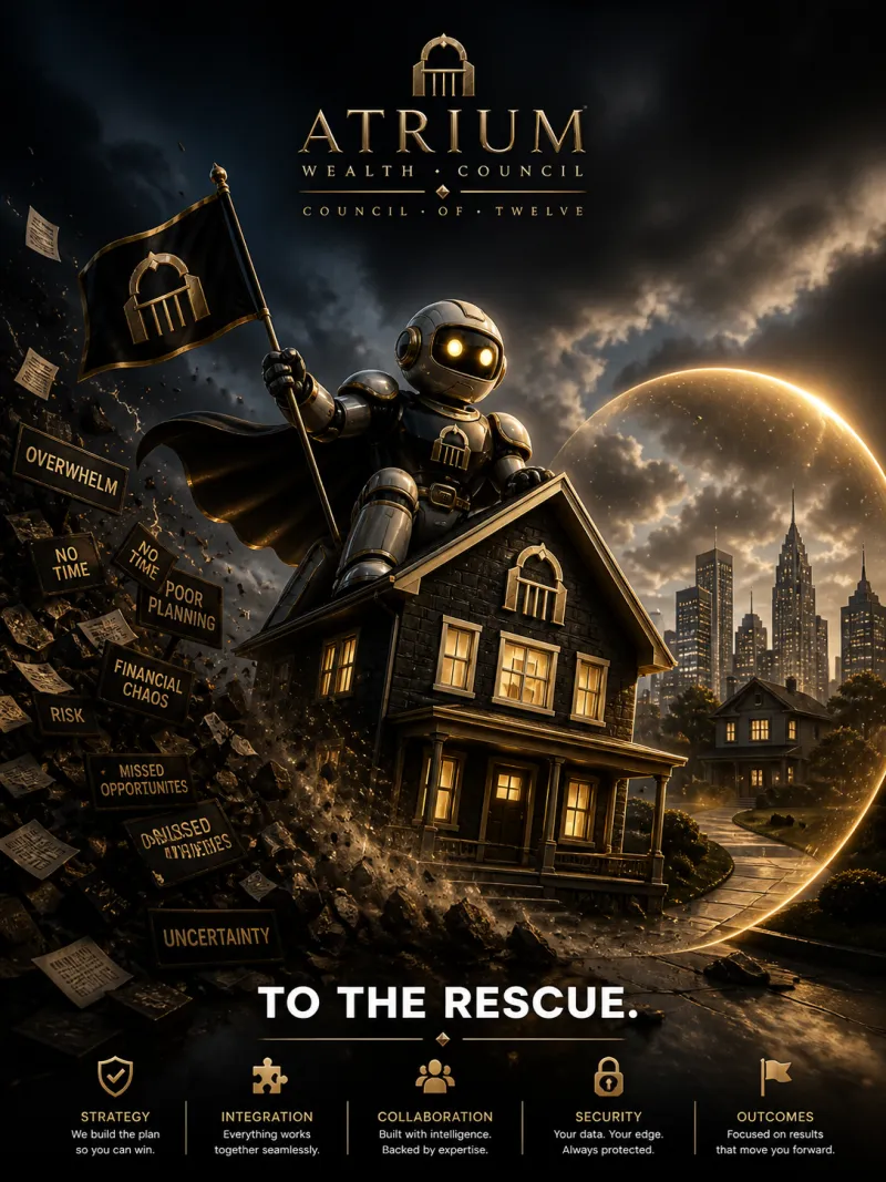 Atrium Wealth Council - To the rescue. The Council steps in when overwhelm, risk, and uncertainty close in.